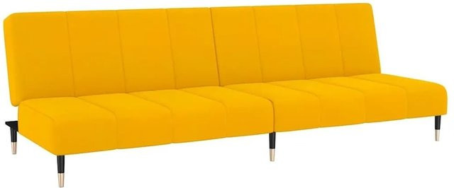 vidaXL Schlafsofa 2-Sitzer Click-Clack in Gelb mit Samtbezug für Wohnzimmer und Home Office - Bild 1