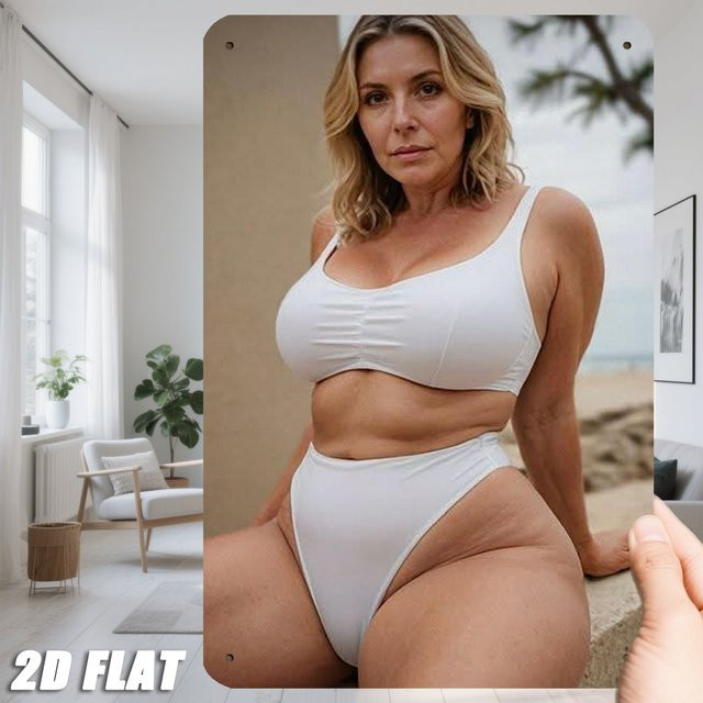 HELLOYOUNG Vintage-Metallschild White Swimwear Beach als Retro-Wanddekoration, Farbe: Weiß, B x H: 20,3 x 30,5 cm - Bild 1
