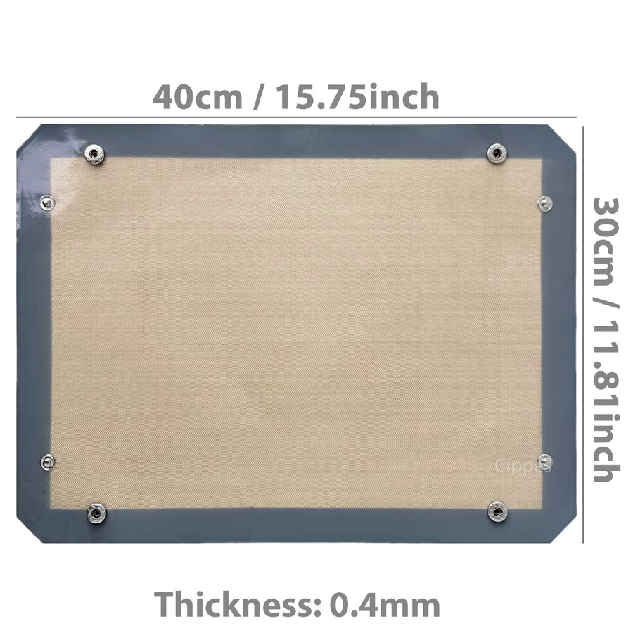 Cippes Backmatte aus Silikonfaser mit Schnalle, wiederverwendbare und antihaftbeschichtete Ofeneinlage, Grau/Beige, B/T/H: 40 x 30 x 30 cm - Bild 2