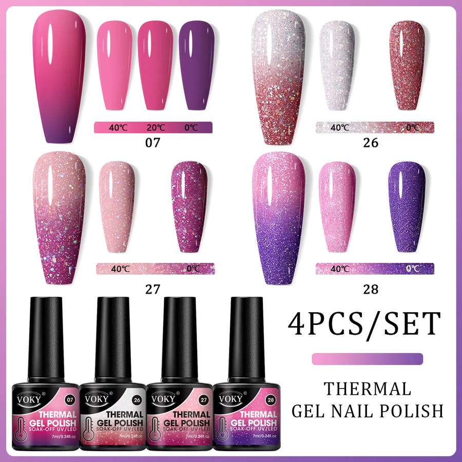 VOKY Gel-Nagellack-Set, 4-teilig, farbwechselnd, glänzend, 7 ml - Bild 4