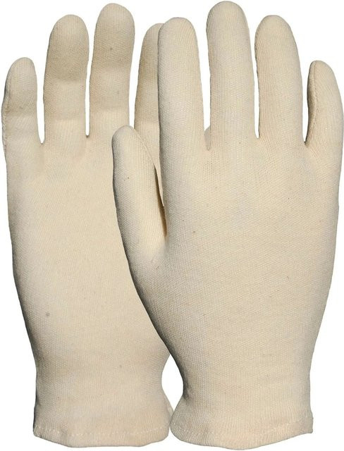 Staffl Baumwollhandschuhe für Herren als Trikot Unterziehhandschuhe, Farbe: Beige, 12 Paar, Größe: 10-11 - Bild 1