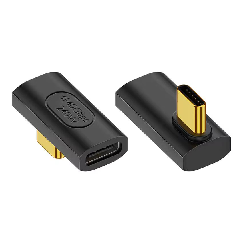 JCD USB 4.0 Typ-C-Adapterstecker in Schwarz, USB-C-Stecker auf Buchse mit 40 Gbit/s Datenübertragung und 240 W Schnellladefunktion, OTG-Extender - Bild 2