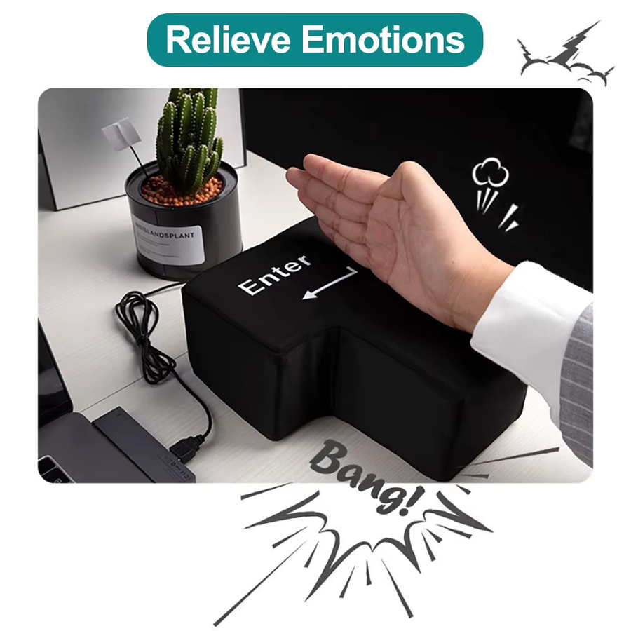 USB Enter Key Kissen als weiche Computer Taste zur Dekompression und Stressbewältigung in Schwarz - Bild 5