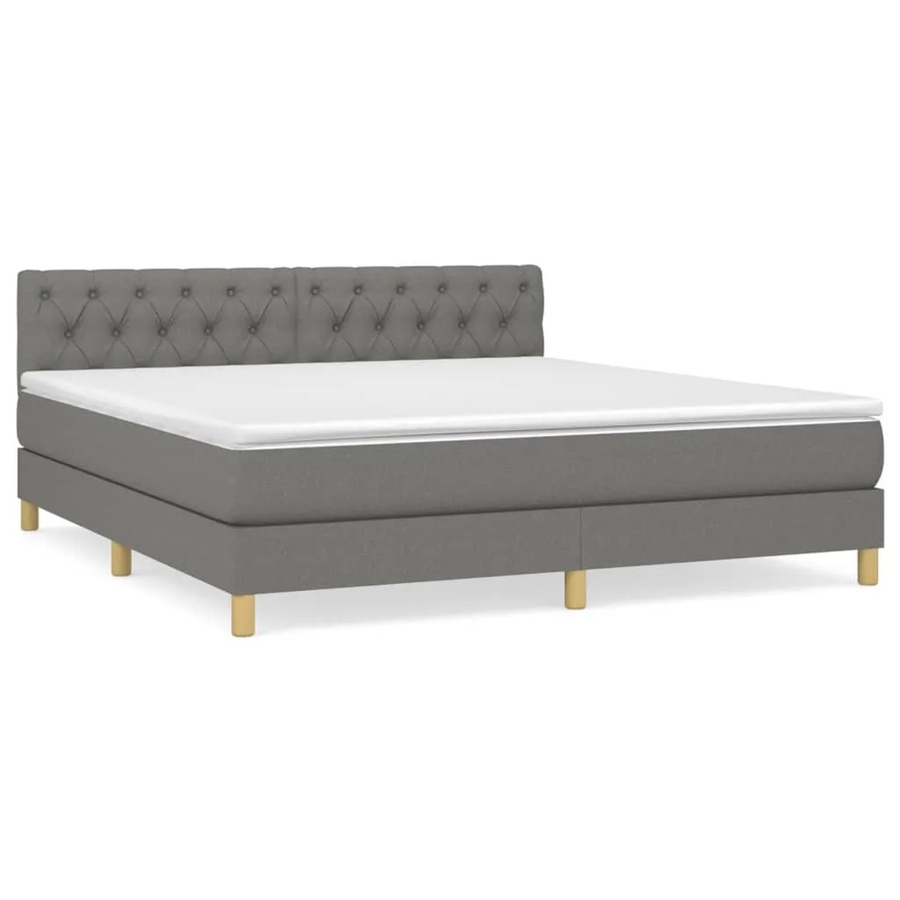 vidaXL Boxspringbett mit Matratze Hybrid-Design in Grau, B/T/H: 160 x 200 x 78 cm - Bild 2