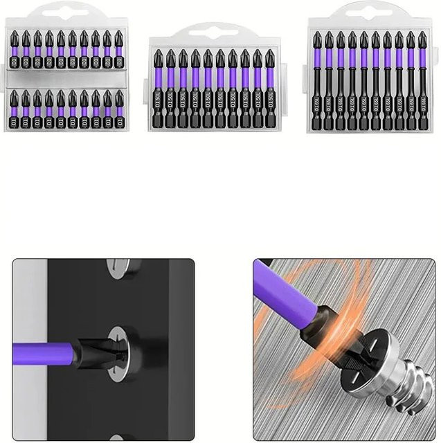 Magnetisches PH2 Kreuzschraubendreher-Set aus legiertem Stahl für Schlagbohrer, 20 Stück - Bild 1