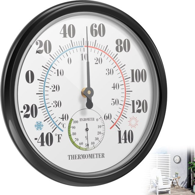 Willkey Außenthermometer und Hygrometer zur Wandmontage für präzise Temperatur- und Luftfeuchtigkeitsmessungen im Innenbereich und Außenbereich - Bild 1