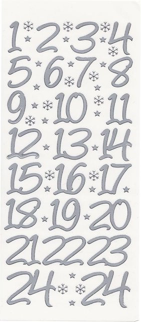 FINDit Reliefsticker Große Adventszahlen in Silber für Advent und Weihnachten - Bild 1