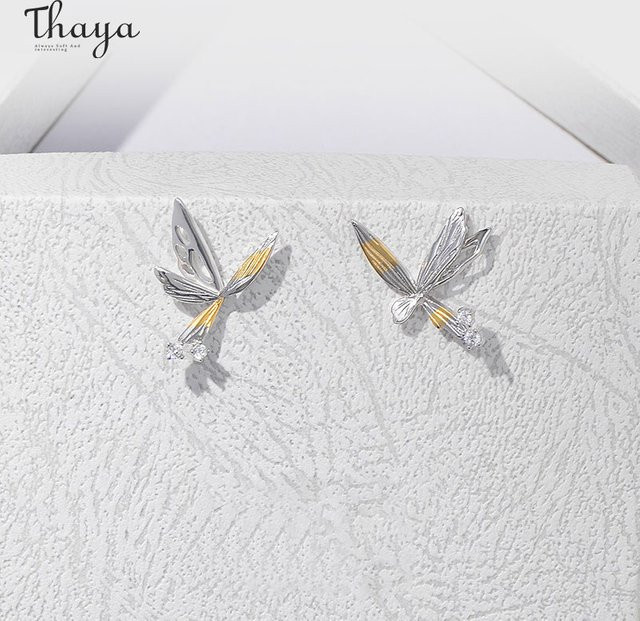 Thaya Ohrringe, Schmetterling Design, 925 Silber, Zirkonia, Damen - Bild 1