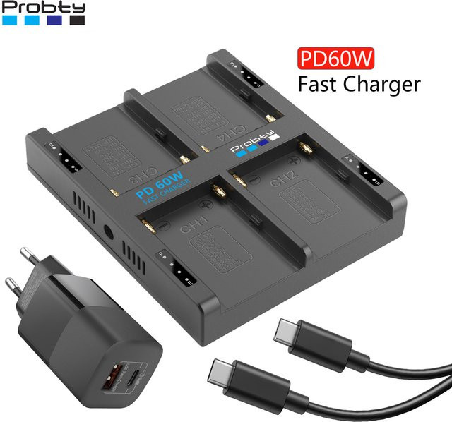 Sony PD60W Schnellladegerät für BP-U30 BP-U35 BP-U60 BP-U90 Akkus, kompatibel mit Sony BC-U1A und Camcorder Modellen PMW-EX3, PMW-EX3R, PMW-EX280, PMW-F3, PMW-F3K, PMW-F3L, Farbe: Schwarz - Bild 1