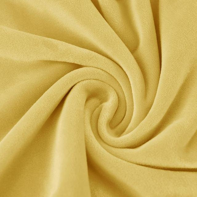 Samt-Stuhlbezug ohne Rückenlehne in Zitronengelb, elastischer Stretch-Bezug für Esszimmer, Küche oder Büro - Bild 1