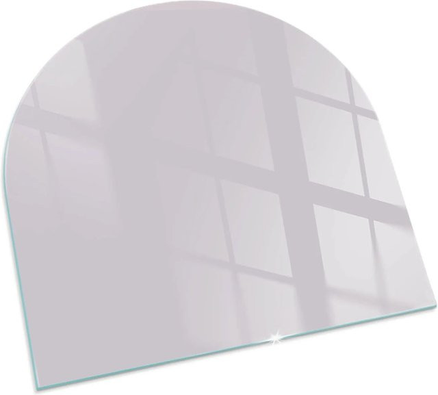 Tulup Funkenschutzplatte für Kaminöfen aus Glas in Lila, Halbkreis, B: 100 cm x T: 100 cm - Bild 1