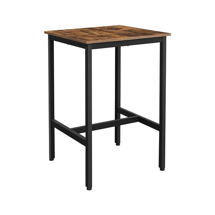 VASAGLE Bartisch im Industriestil, quadratischer Stehtisch in Braun-Schwarz, B/T/H: 60 x 60 x 92 cm - Bild 3