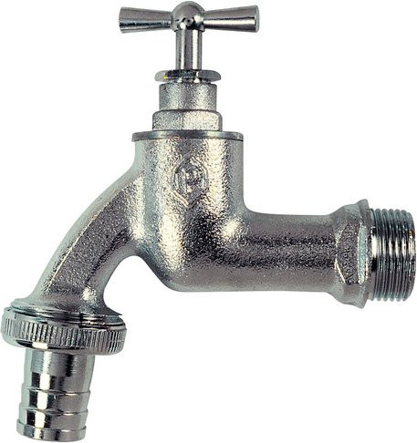 Mr. GARDENER Auslaufventil aus Messing in Silber, 3/4 Zoll - Bild 1