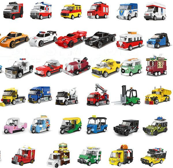 DIY Racing Auto Bus Engineering Fahrzeug Krankenwagen Modell Bausteine, kompatibel mit LEGO - Bild 1