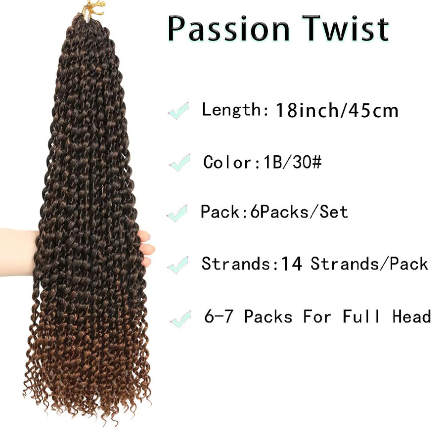 Refeeny Passion Twist Häkelhaar Wasserwelle, 45,7 cm, 1B/27 - Bild 2