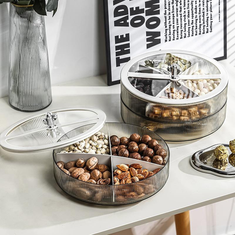 Yiran Furniture Obstplatte aus Kunststoff für Nüsse und Snacks in Weiß, Braun, Silber oder Transparent - Bild 3