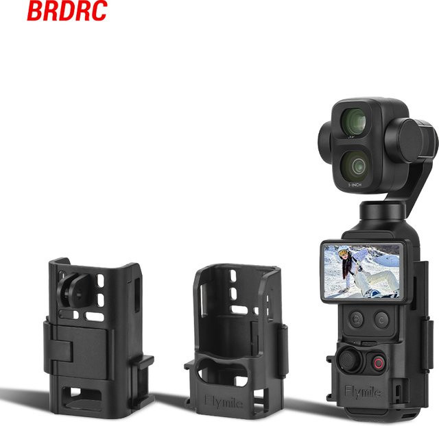 Flymile Pocket 4 Erweiterungshalterung Adapter für DJI Osmo Pocket 3 Schutzgehäuse mit Cold Shoe in Schwarz - Bild 1