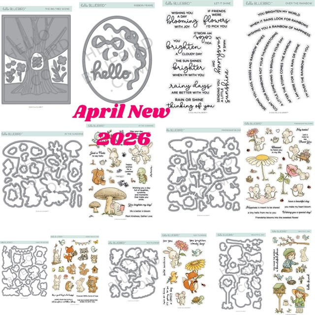 BLUEBIRD April Showers Friendship Blooms Stempel und Stanzformen für Scrapbooking und Papierkarten - Bild 1