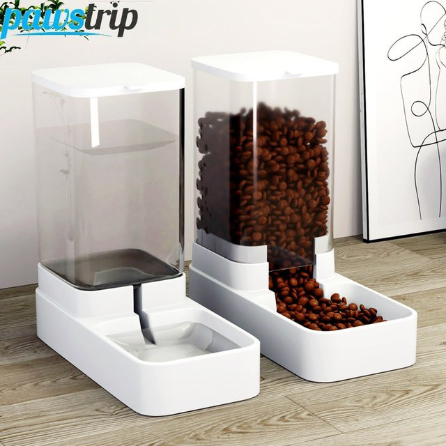 Automatischer Futterspender und Wasserspender von pawstrip in Weiß für Hunde und Katzen - Bild 1
