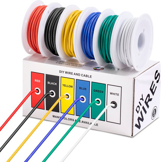 Flexibles Silikon-Elektrokabel Set aus verzinntem Kupfer in 6 Farben für Elektro-DIY und Auto, AWG 16 bis 28 - Bild 1