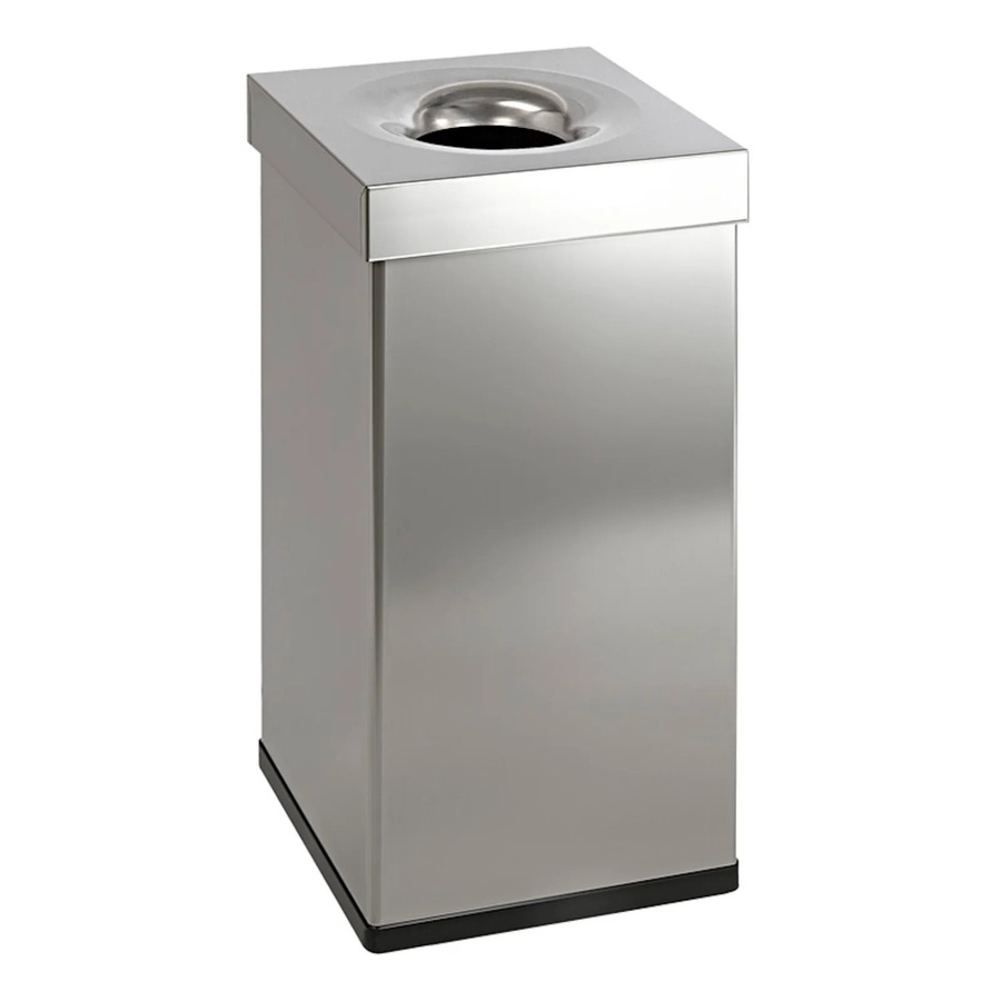 PROREGAL Selbstlöschender Eckiger Abfallsammler aus Edelstahl in Silber, Volumen: 55 Liter, H x B x T: 60 x 30 x 30 cm - Bild 2