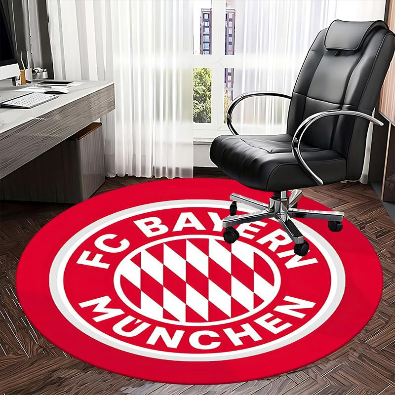 Runder Teppich FC Bayern München Fußball Trikot Design von Yun Heng Three, Farbe Rot, Durchmesser: 80 cm, Maschinenwaschbar und Rutschfest - Bild 4
