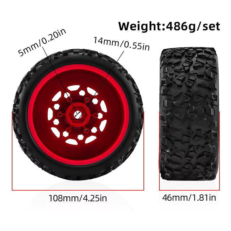 Meep RC Buggy Reifen, 1:10 1:8 Maßstab, Offroad-Reifen - Bild 2