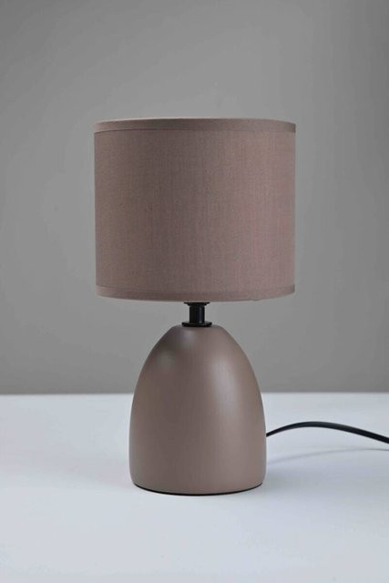 Pocoline Tischleuchte aus Keramik in Beige mit Stoffschirm und E14 Fassung - Bild 1