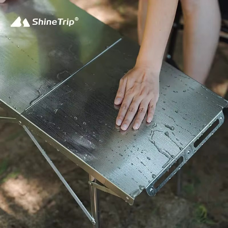 Shine Trip Outdoor-Camping-Klapptisch aus Edelstahl in Silber - Bild 2