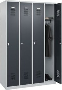 C+P Spind Basis PLUS mit 4 Abteilen, Grau/Anthrazit, H: 185 cm, B: 120 cm, T: 50 cm - Bild 1