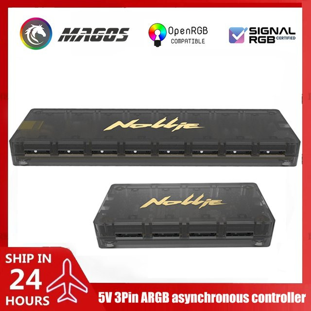 Nollie RGB Asynchroner Controller HUB mit 8/16 Wegen für adressierbare ARGB-Splitter, unterstützt Signal-RGB und OpenRGB, Schwarz, Multicolour - Bild 1