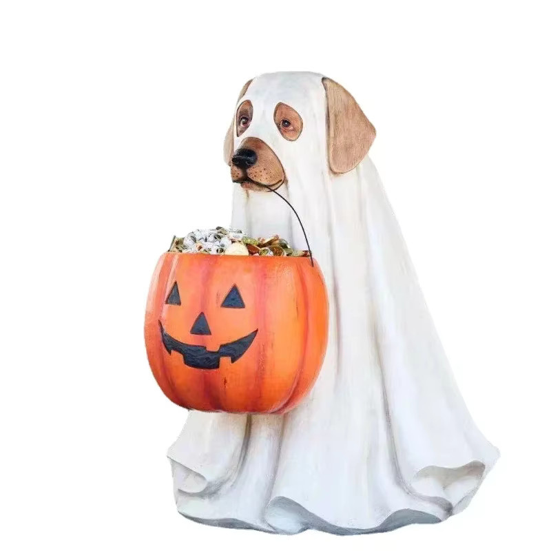 Jiahomily Halloween Hunde-Elfen Dekoration aus Keramik für deine Party und Wohnkunst - Bild 4
