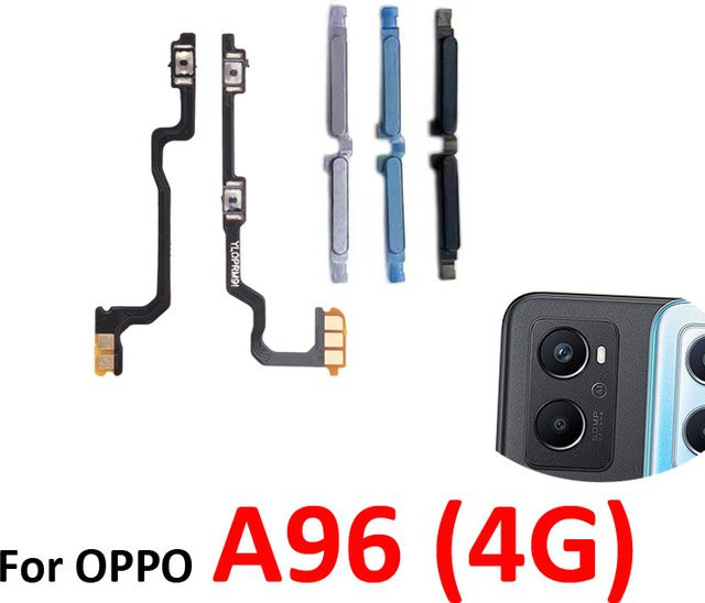 Oppo A96 4G CPH2333 Reparaturset für Lautstärketasten und Ein/Aus-Flexkabel in Schwarz, Blau und Silber - Bild 1