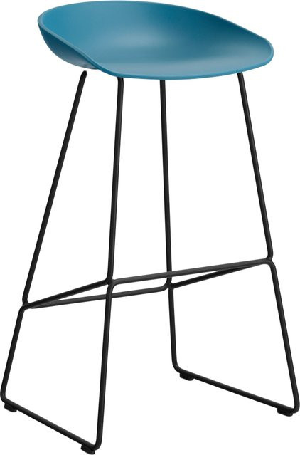 HAY About A Stool AAS 38 Hocker in Blau mit Stahlgestell und Polypropylen-Sitzschale - Bild 1