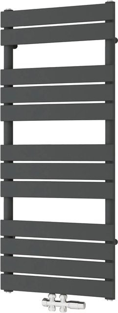 Duschparadies Handtuchheizkörper Anthrazit mit Mittelanschluss B: 50 cm, H: 120 cm, 724W - Bild 1