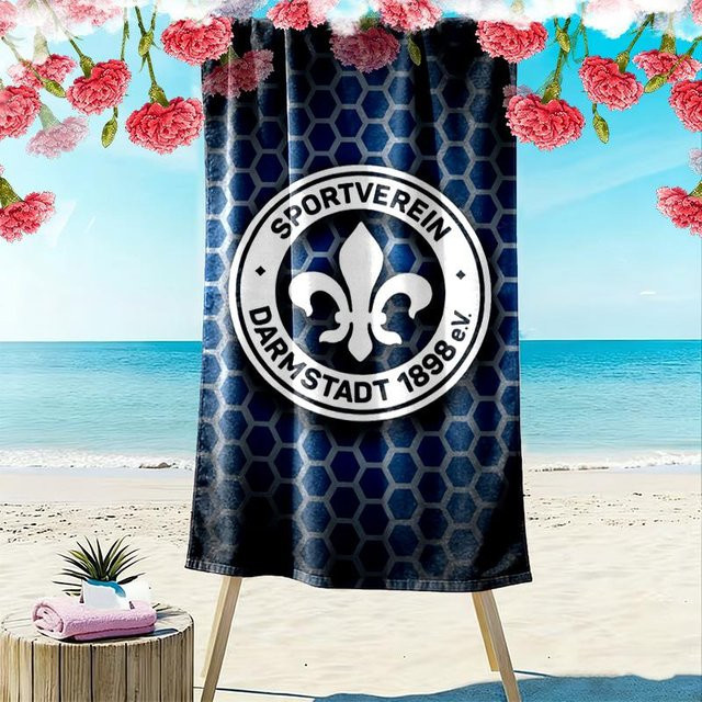 SV Darmstadt 98 Strandtuch von wanghengyao, blau, B/H: 70 x 140 cm - Bild 1