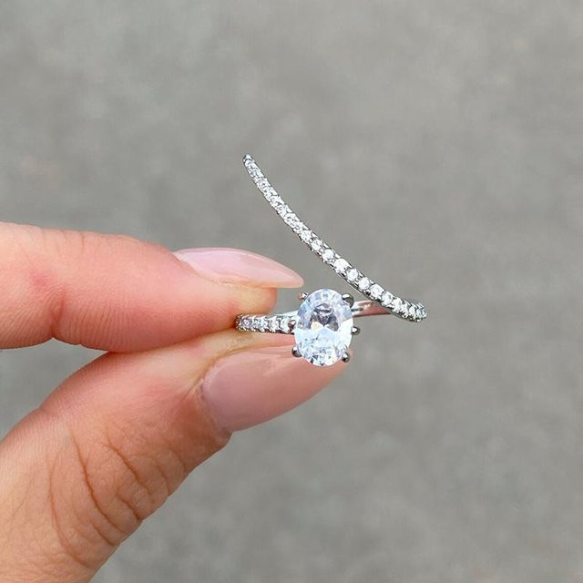 YIRAN Jewelry Ringe, ovale Zirkonia, Kupfer, Gold, Damen - Bild 1