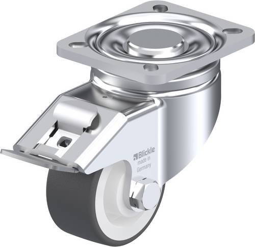 Blickle Lenkrolle LH-POTH 75R-FI mit Feststeller, Rad-Durchmesser: 75 mm, Tragfähigkeit: 200 kg, Farbe: Grau/Weiß/Silber - Bild 1