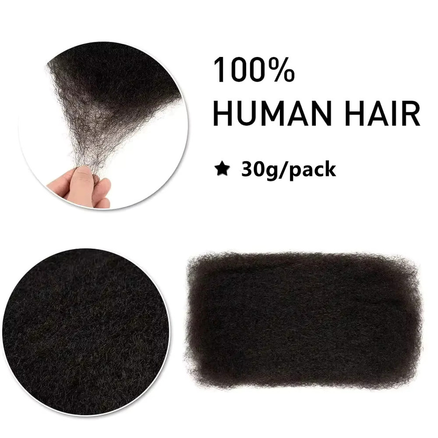 Htonicca Echthaar Afro Kinky Curly Bulk, 30 g, brasilianisches Remy Haar - Bild 2