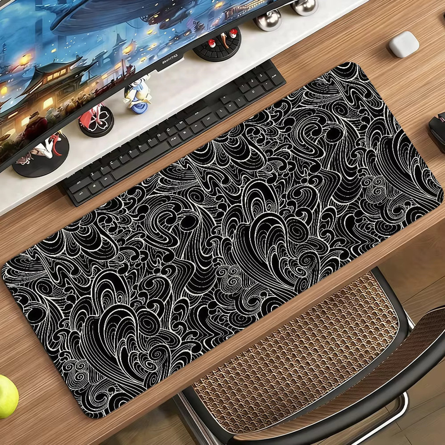 Clouds Mauspad in Schwarz als rutschfeste XXL Schreibtischunterlage für Gaming und Büro - Bild 3