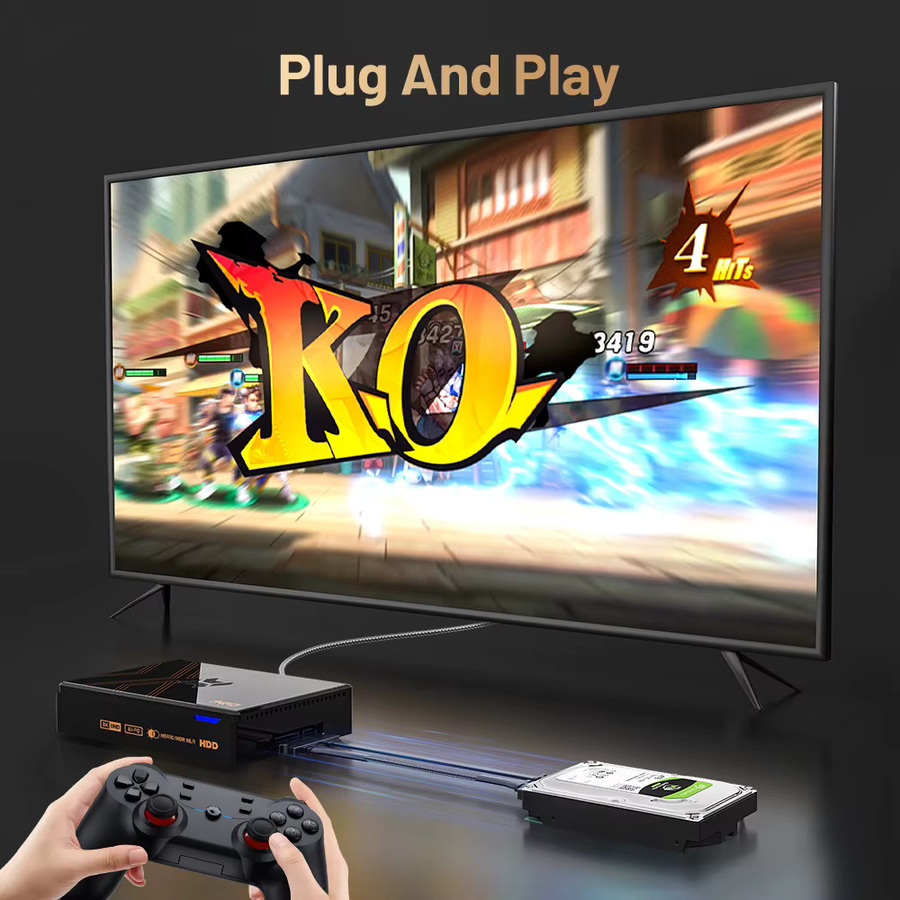 Kinhank Super Console X5 PRO Retro-Videospielkonsole in Schwarz mit 4TB Speicher und 16000 Spielen für PS2, WII, SS, DC und N64 - Bild 3