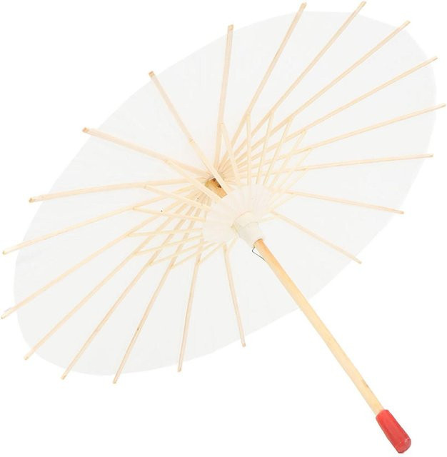 DIYelecs Papier Regenschirm als klassische Deko für Hochzeiten und Brautpartys in Weiß und Beige, Durchmesser: 29,5 cm - Bild 1