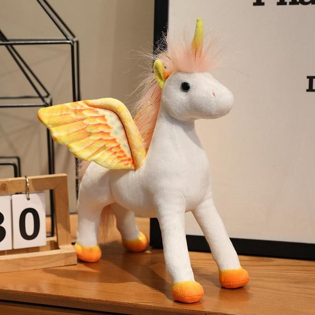 Yiran toy Einhorn Plüschtier, Lila Blau Orange, mit Flügeln - Bild 1