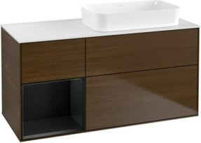 V&B Waschtischunterschrank Finion mit Wandbeleuchtung, Farbe Braun, Wal veneer, B/T: 120 x 60 cm - Bild 1