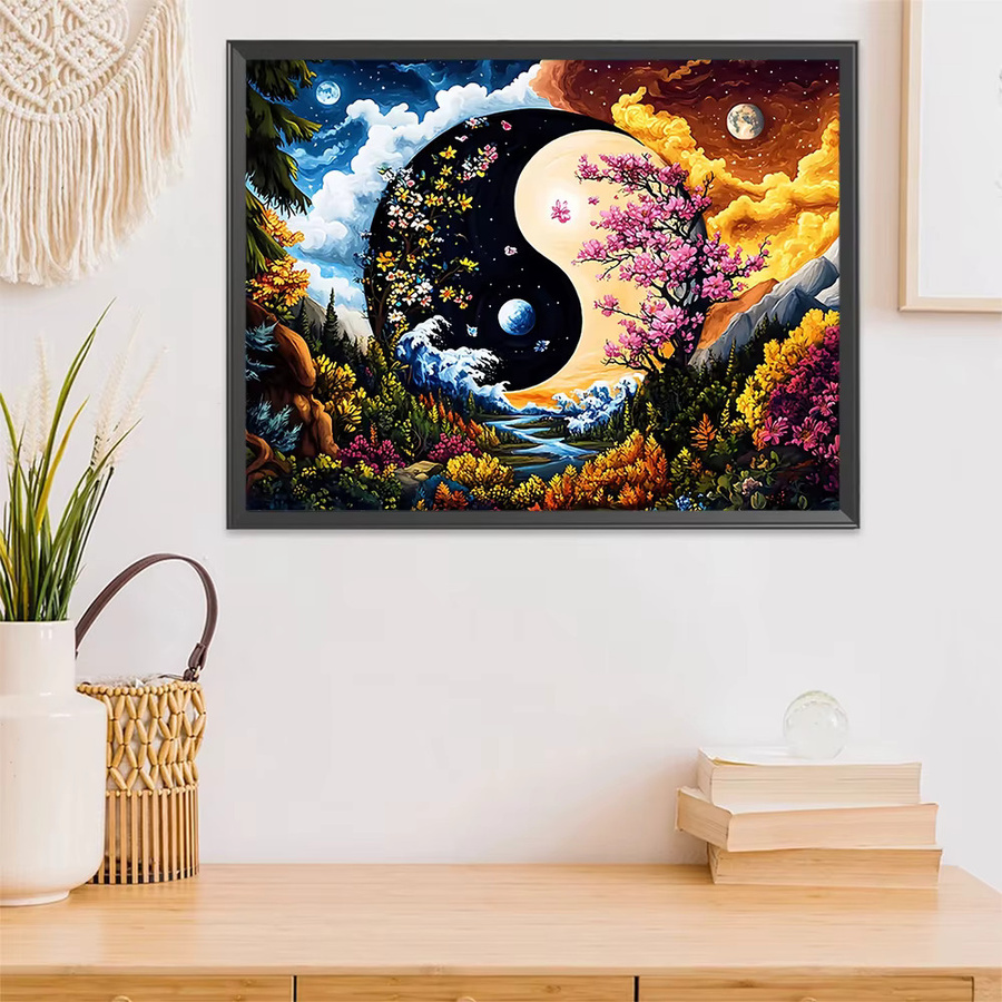 EverShine Diamantmalerei Tai Chi 5D DIY Stickerei Kit als Mosaik Landschaft in Multicolour, Breite: 30,0 cm, Höhe: 20,0 cm - Bild 3