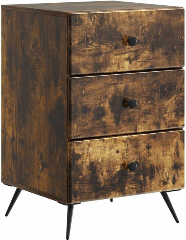 Nachttisch vidaXL aus Holzwerkstoff in Geräuchert Eiche, Grau/Braun, H x B x T: 66,5 x 43 x 41 cm - Bild 1