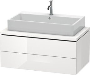 Duravit Waschtischunterschrank L-Cube in Weiß Hochglanz mit 2 Schubladen, B: 92 cm, T: 54,7 cm, H: 40 cm - Bild 1