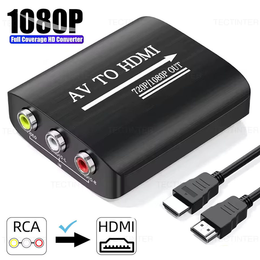 TECTINTER AV zu HDMI Adapter Konverter in Schwarz für Spielkonsolen mit HD 1080P Auflösung und USB-Kabel - Bild 6