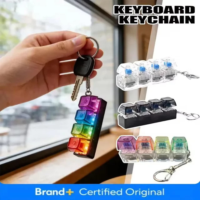 Amagi Fingertip-Tastatur-Schlüsselanhänger, RGB-Tastatur, Fidget-Spielzeug mit Lichtern - Bild 1