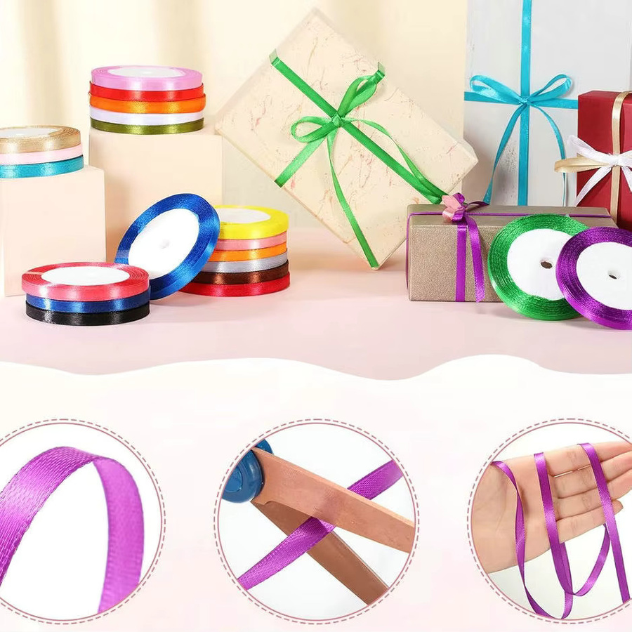 SUNEEYDAY Satinband Set Multicolour, 10 mm Breite, 25 Yards für DIY-Bastelbedarf, Geschenkverpackung und Hochzeitsdekoration - Bild 4